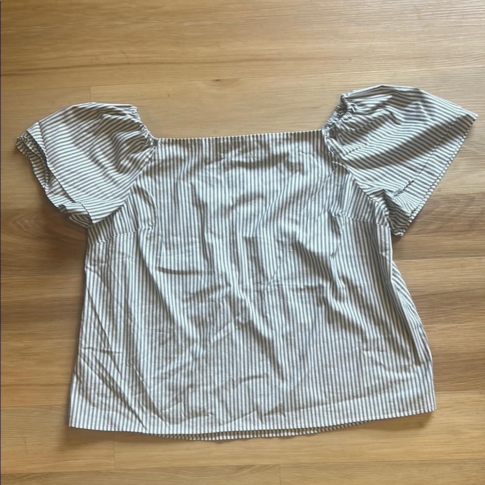 Apt. 9 Gray Cap Sleeve Boxy Blouse
